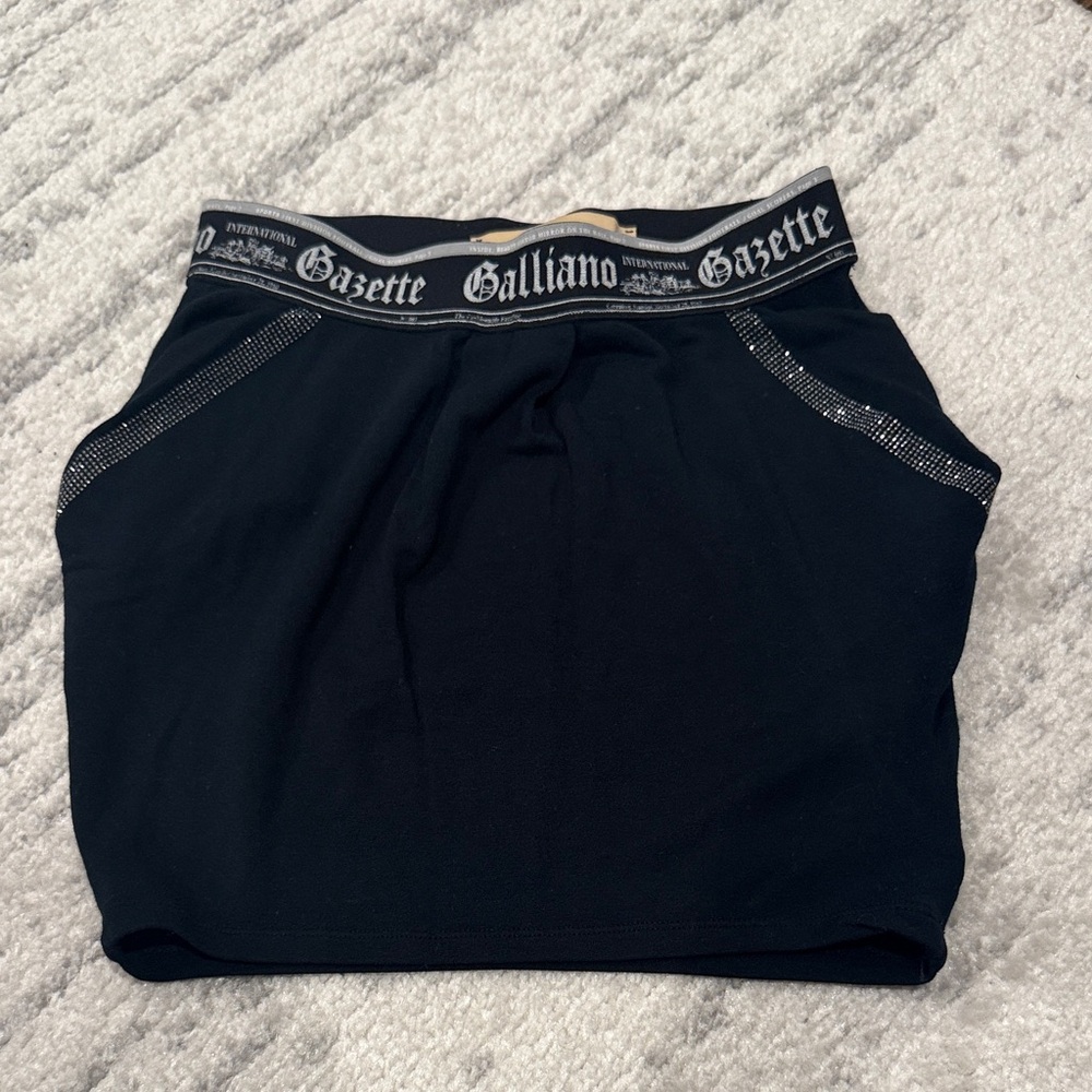 John Galliano Black Skirt with Glittering Details